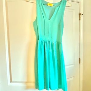 Teal blue sleeveless dress